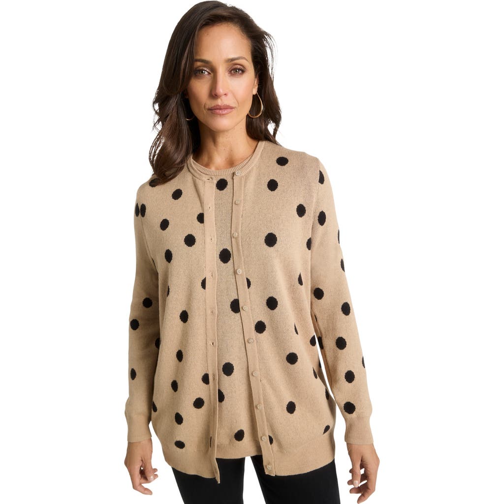 Jessica London Fine Gauge Cardigan In Neutral