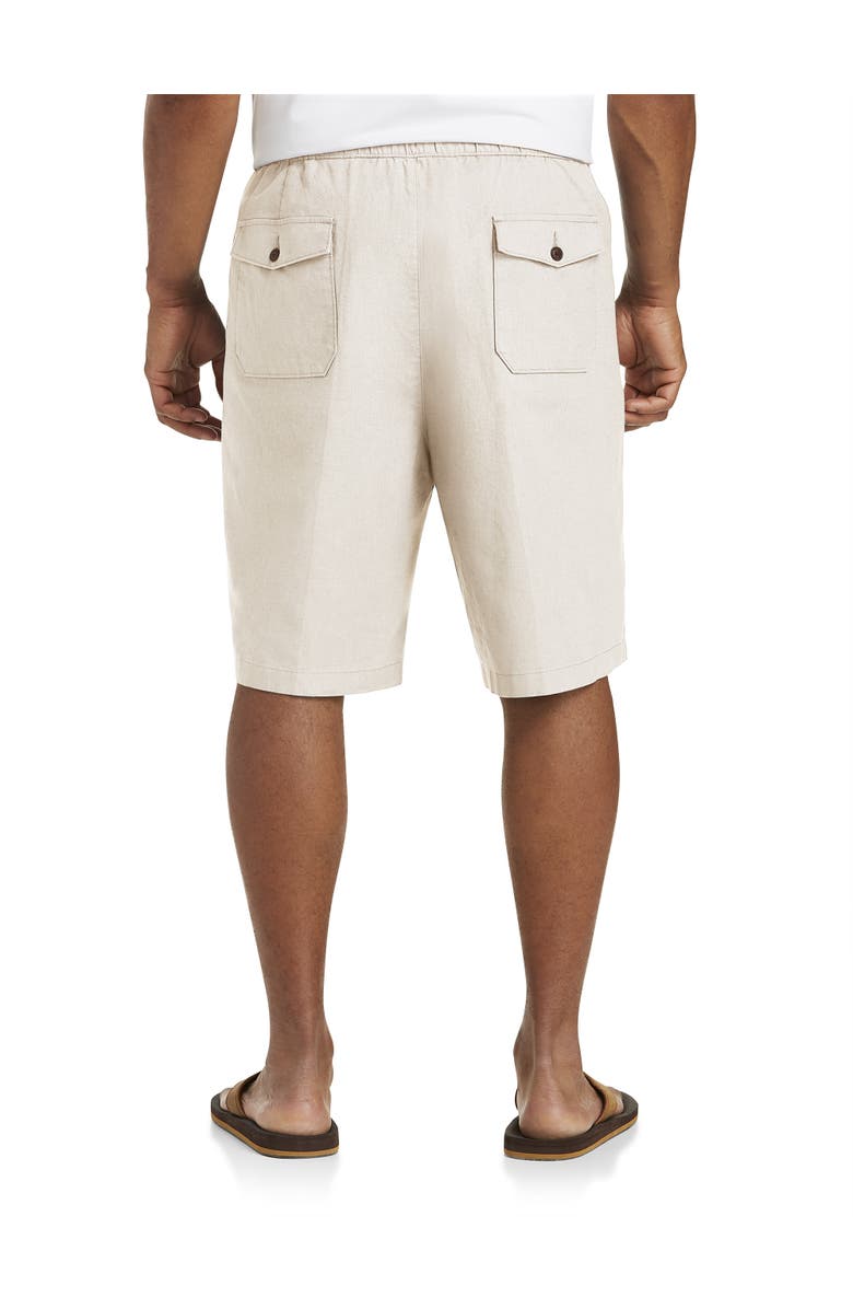 Oak Hill by DXL Big & Tall Linen-Blend Drawstring Shorts, Alternate, color, Natural