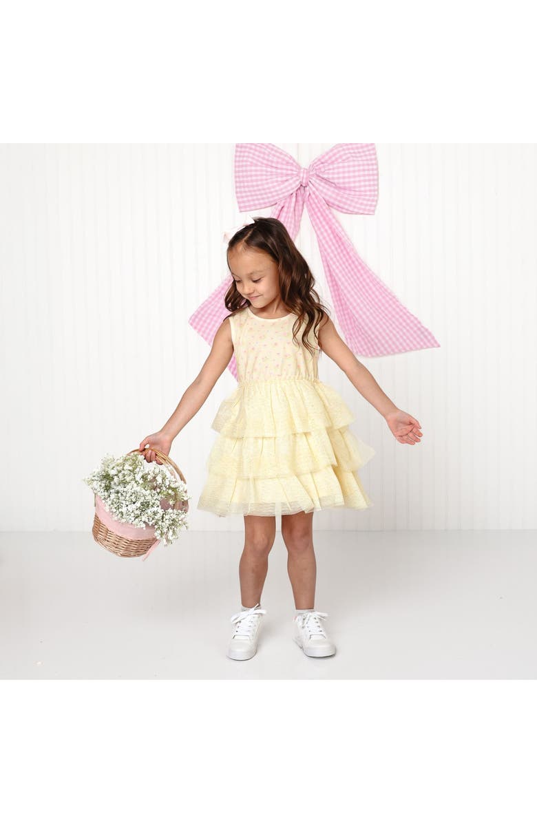 Sweet Wink Lemon Floral Tank Tutu Dress, Alternate, color, Pastel Yellow