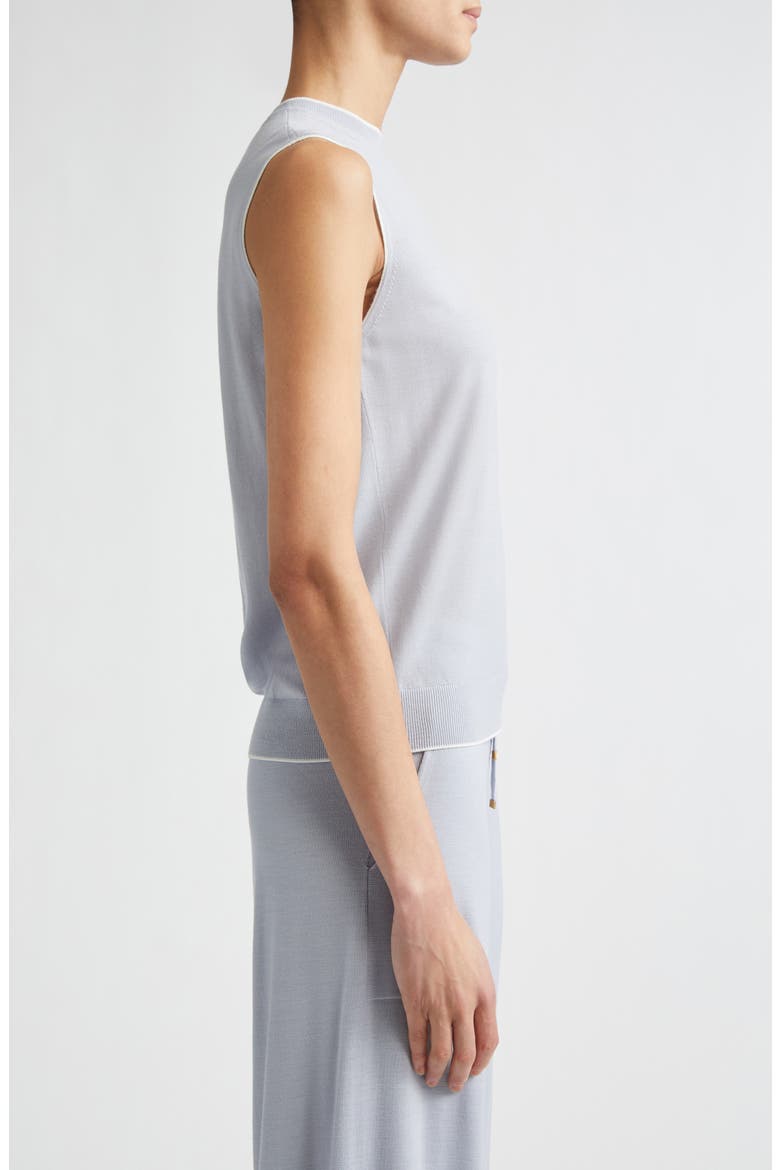 Avalon Travel Sleeveless Merino Wool Sweater, Alternate, color, SKY BLUE/WHT