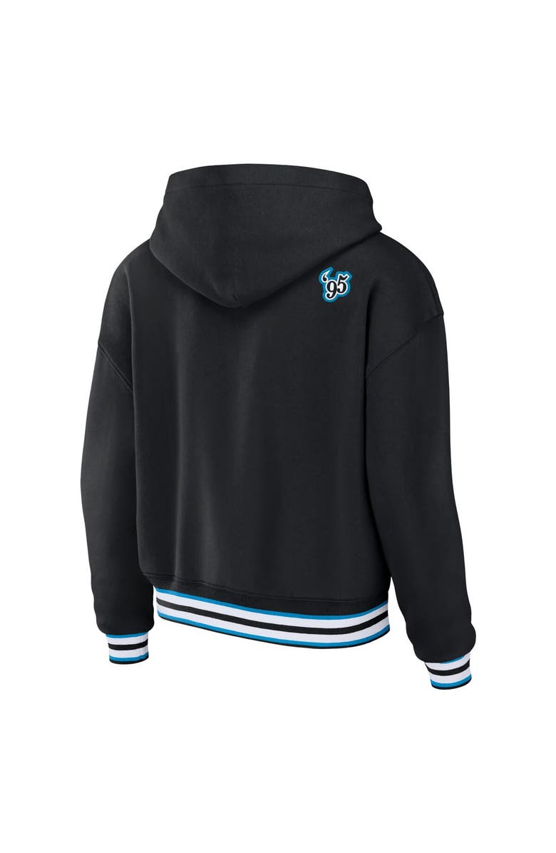 WEAR by Erin Andrews Women's WEAR by Erin Andrews Black Carolina Panthers Lace-Up Pullover Hoodie, Alternate, color, Black