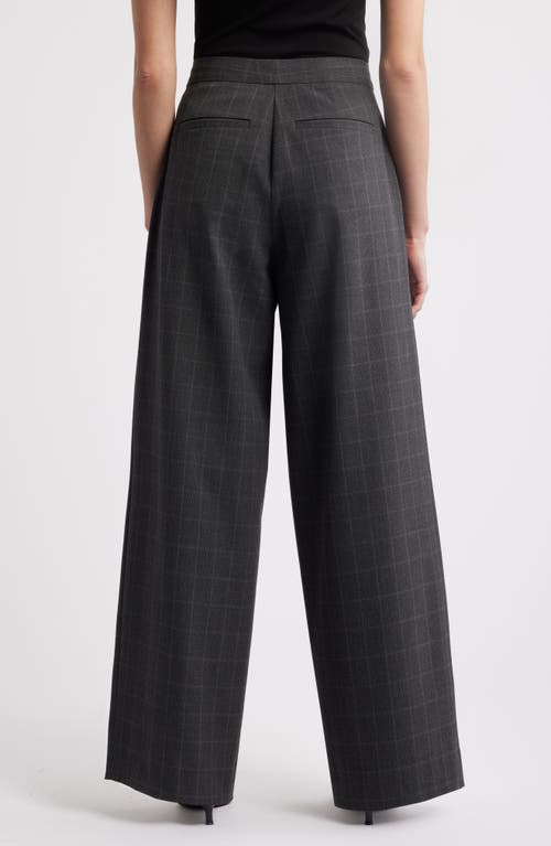 Nordstrom Print Wide Leg Pants In Grey Glen Plaid
