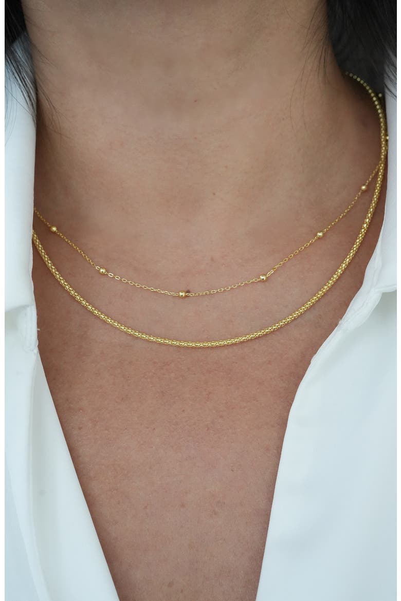 Popcorn Chain Necklace, Alternate, color, GOLD