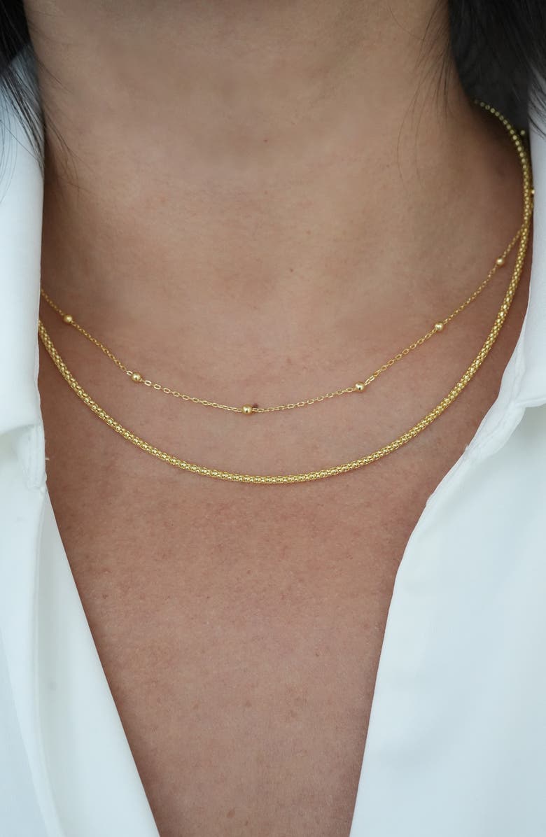 Argento Vivo Sterling Silver Popcorn Chain Necklace, Alternate, color, Gold