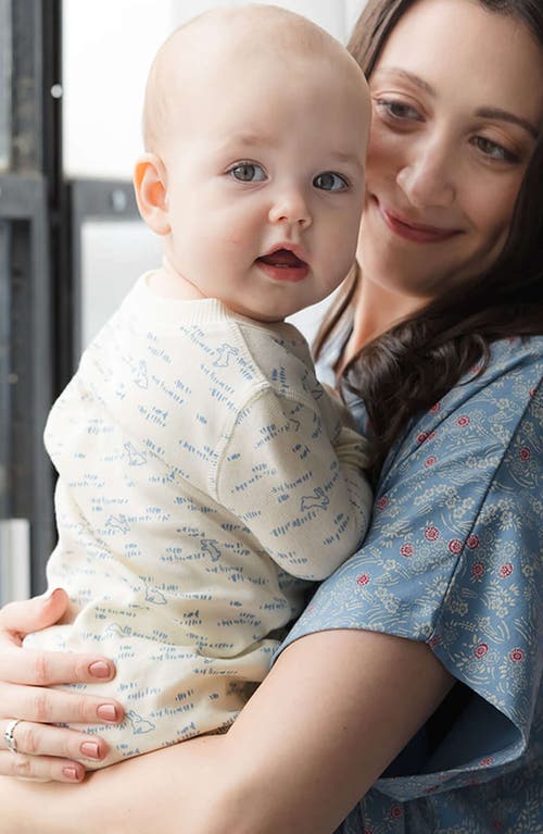 Shop Mightly 100% Organic Cotton Print Snug Fit Baby Pajamas In Bunny Hop