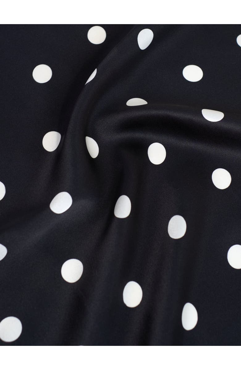Lost Pattern "Retro Polka" Silk Bandana Scarf, Alternate, color, Black & White