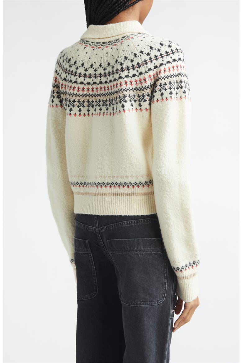 Zoe Fair Isle Wool Blend Cardigan, Alternate, color, ECRU