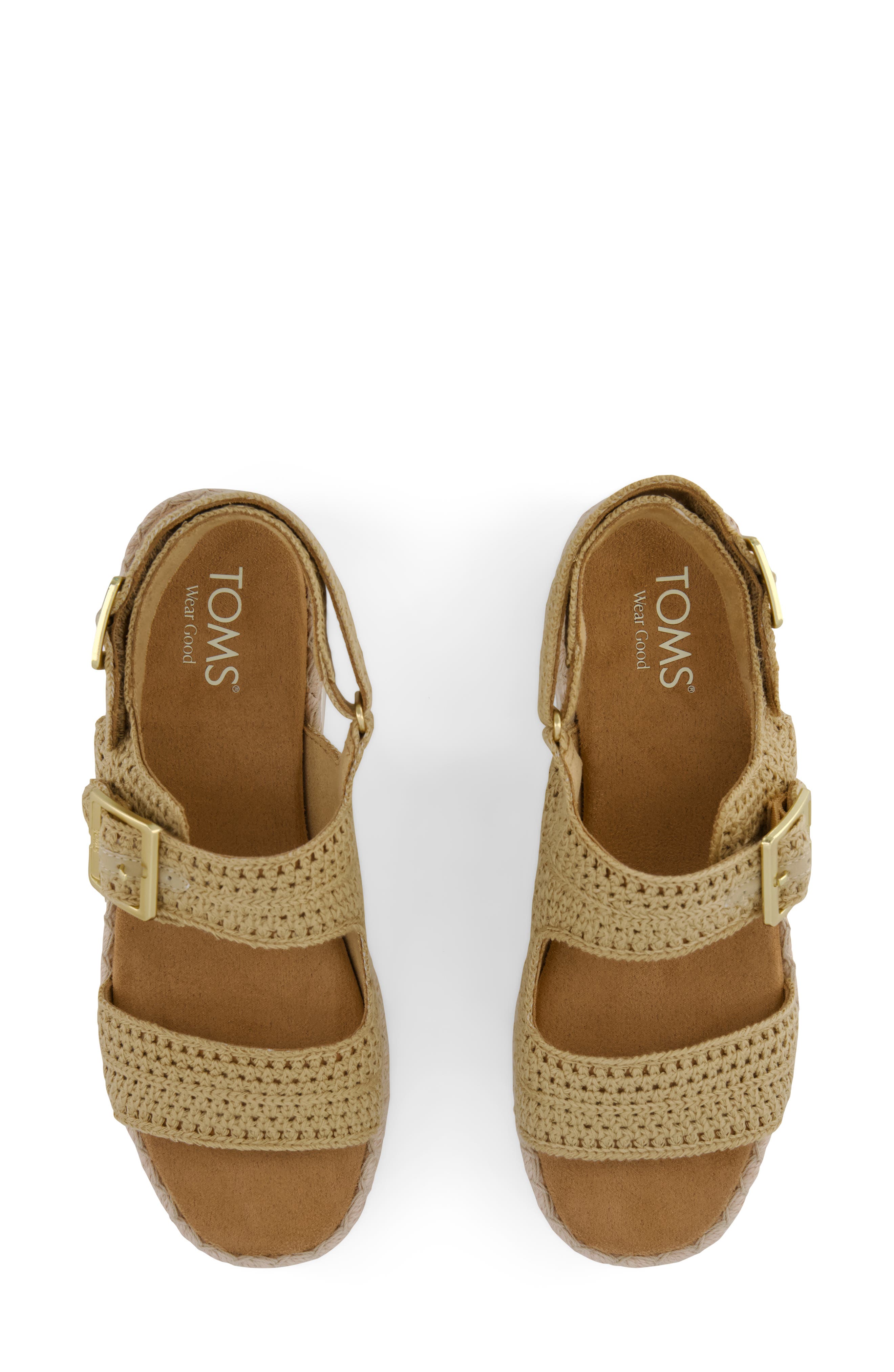 TOMS Giana Flatform Sandal, Alternate, color, Dark Beige