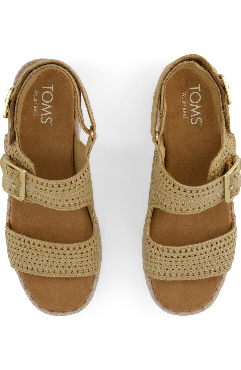 TOMS Giana Flatform Sandal, Alternate, color, Dark Beige