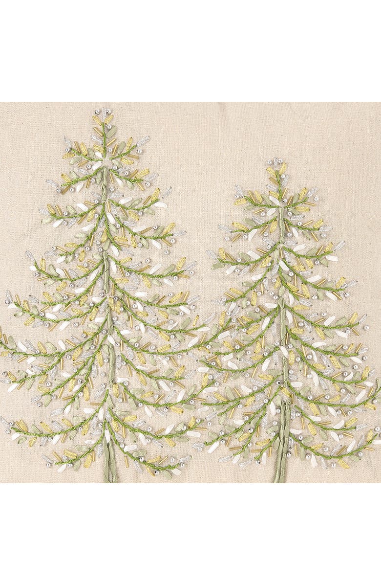 C&F Home Winter Garden Ribbon Art Tree Throw Pillow, 16" x 16", Alternate, color, Green