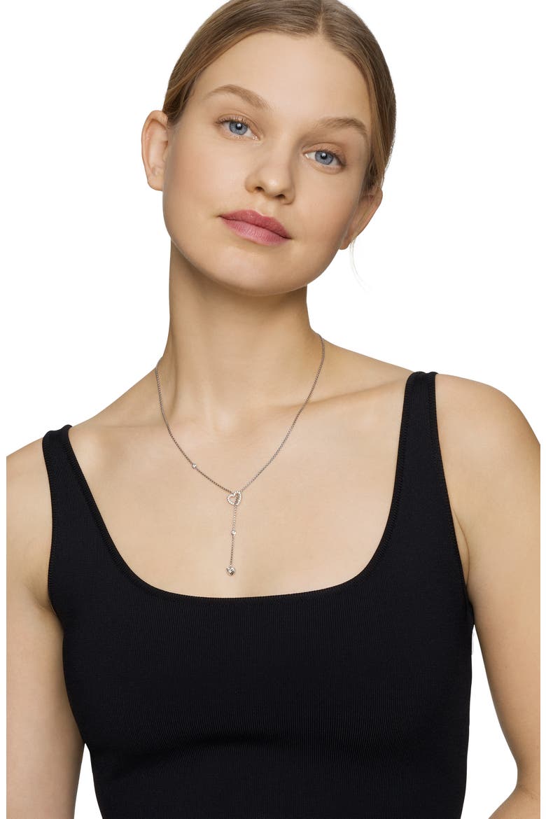 Heart Y-Necklace with Diamonds, Alternate, color, DIAMOND