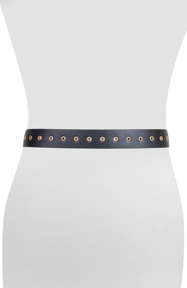 AllSaints Grommet Leather Belt, Alternate, color,