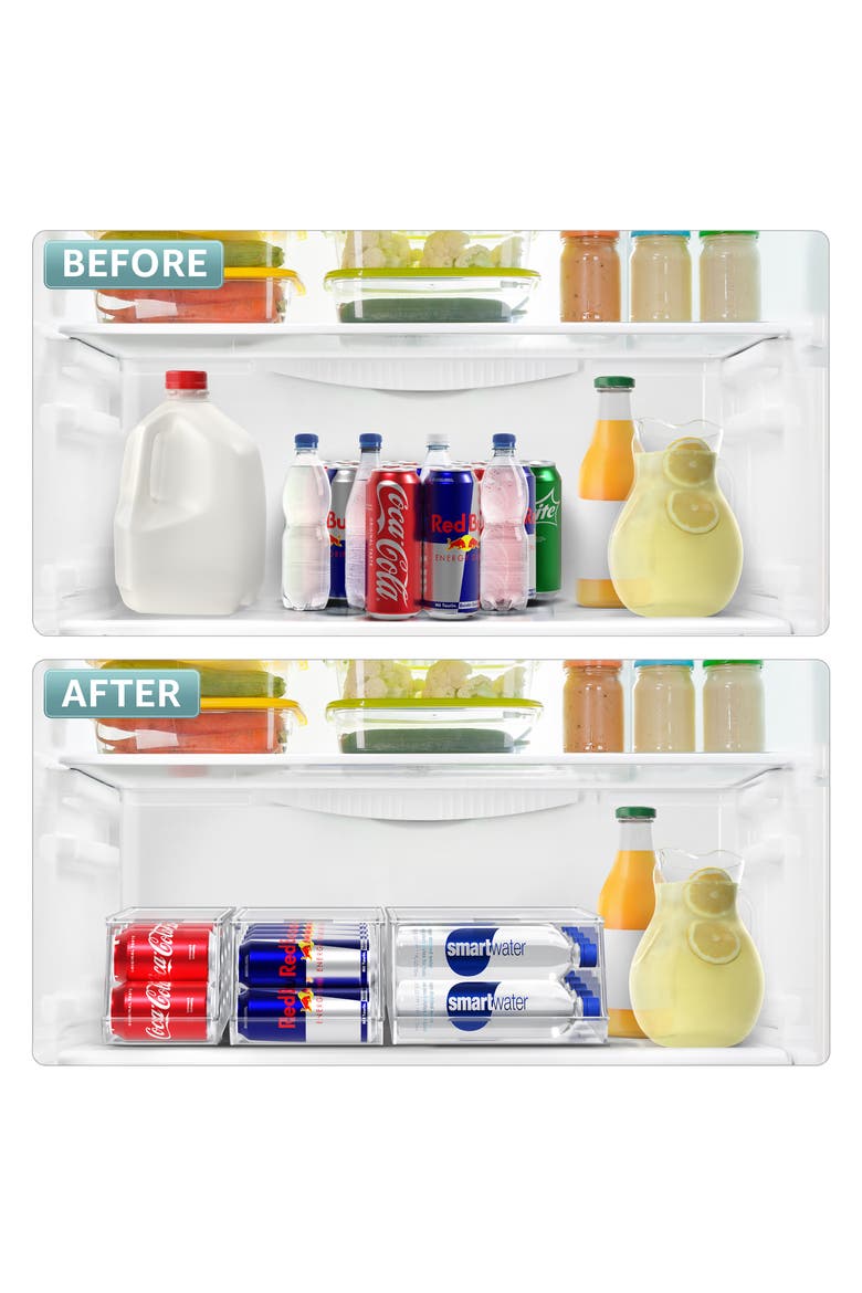 3-Piece Soda Can Organizer Set, Alternate, color, CLEAR