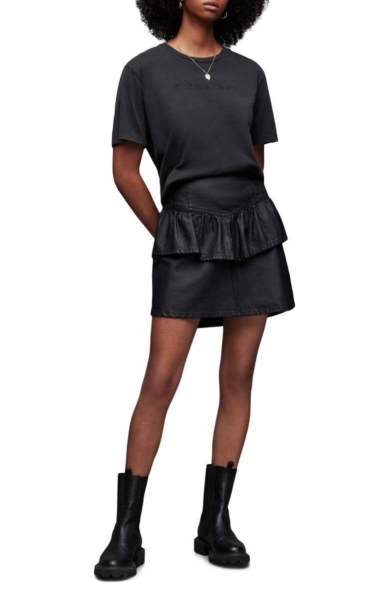 AllSaints Pippa Embroidered Logo Boyfriend Cotton T-Shirt, Alternate, color, 