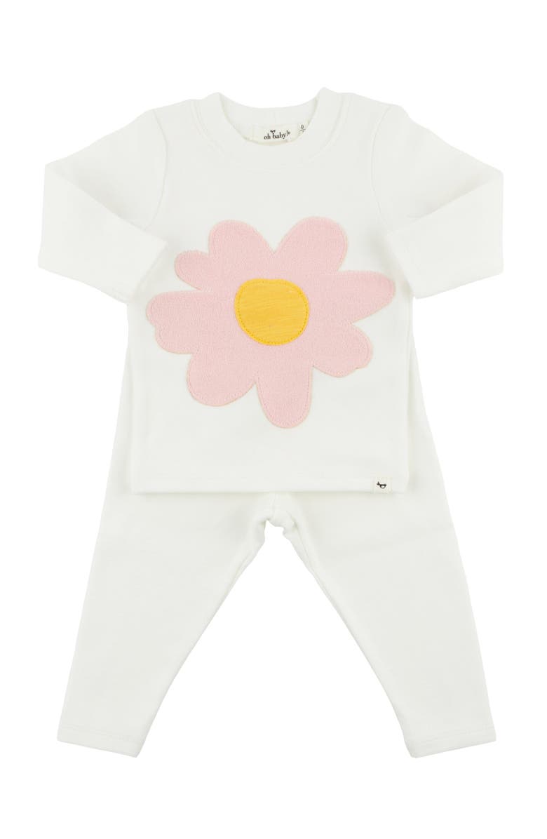 oh baby! Large Daisy Pink Two Piece Set, Main, color, Cream