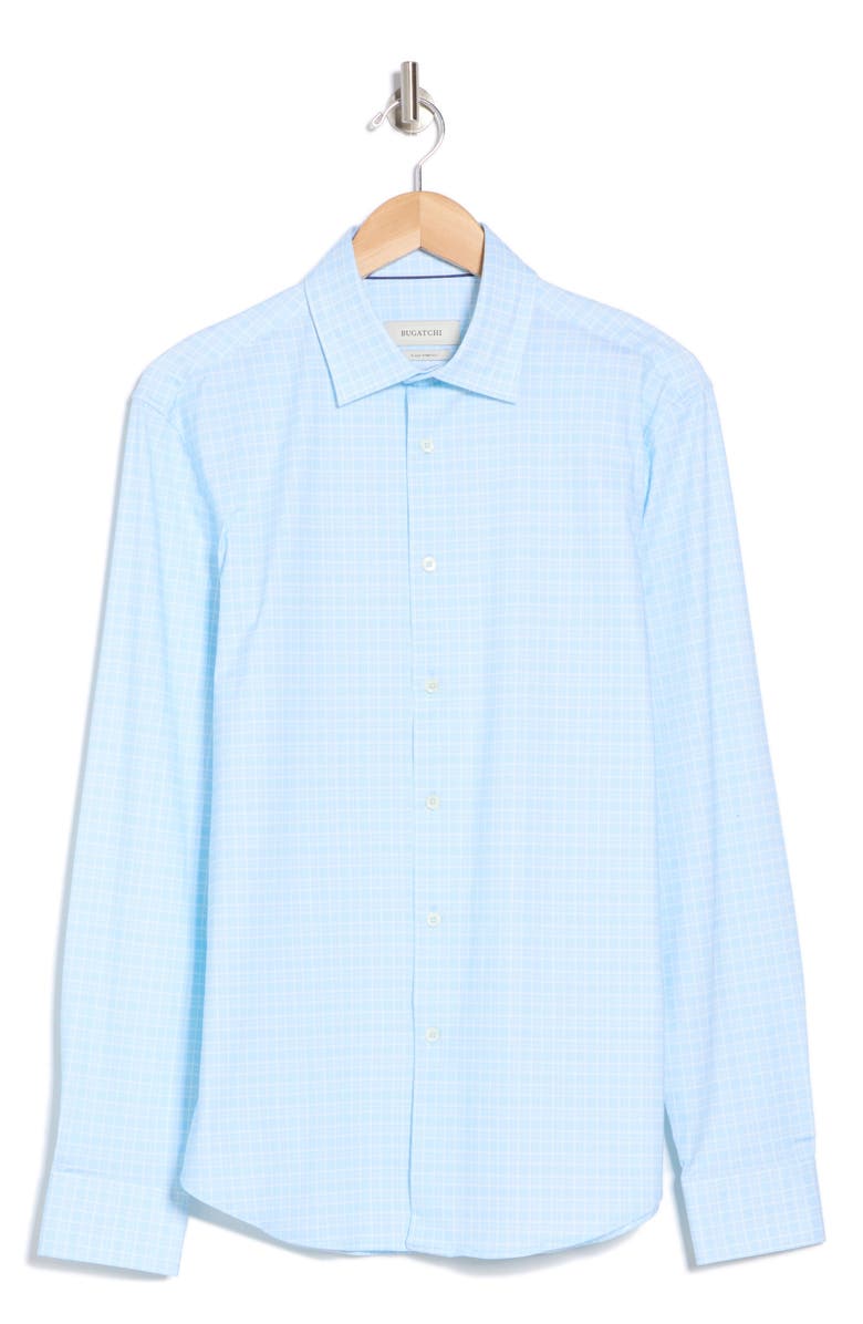 Bugatchi James Grid Print Button-Up Shirt, Alternate, color,