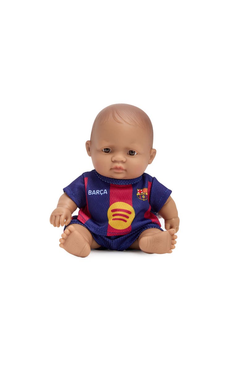 Miniland 8 1/4 inch Baby Boy Doll with Barcelona Soccer Jersey, Alternate, color, Medium Skin