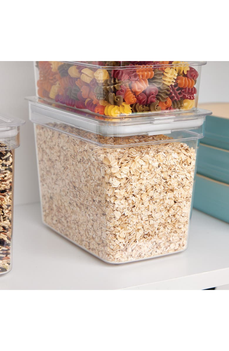 iDesign Medium Food Storage Bin with Airtight Lid - Set of 4 - Clear, Alternate, color, Bronze