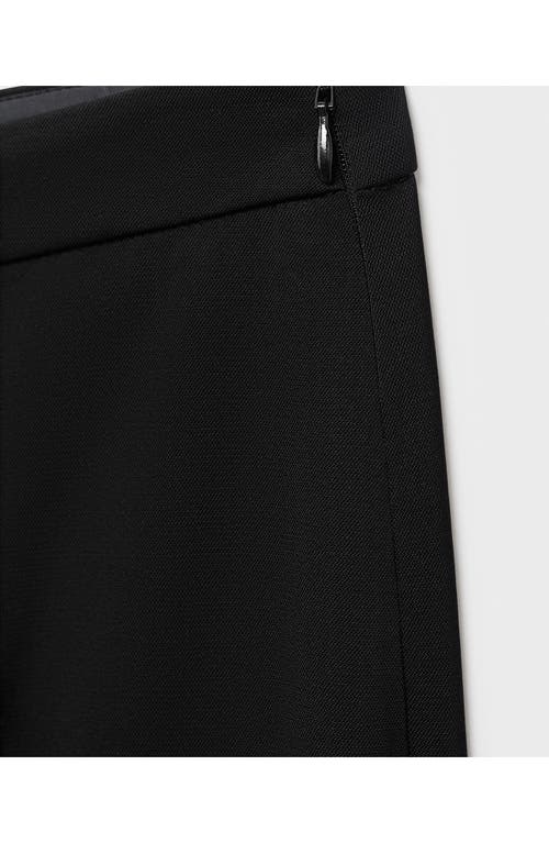 Mango Long Flare Leg Pants In Black