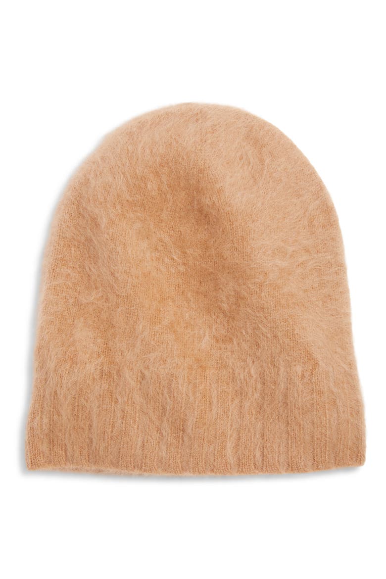 Brushed Wool & Cashmere Beanie, Main, color, TAN FINCH