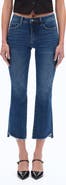 Bayeas Frayed Step Hem Mid Rise Ankle Bootcut Jeans