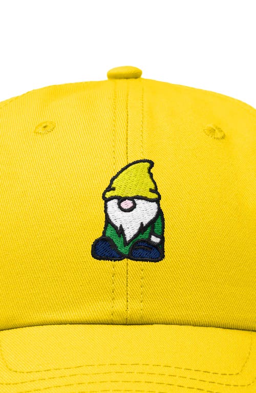 Dalix Gnome Embroidered Dad Hat In Gold