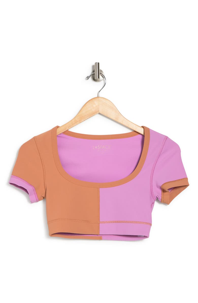 LSPACE L Space Revolutions Ribbed Colorblock Crop Top, Alternate, color,