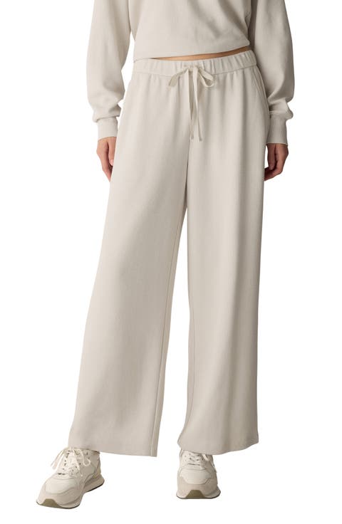Organic Cotton Blend Ankle Wide Leg Drawstring Pants