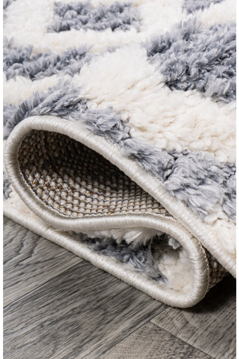 Astrid Retro Trellis High-Low Area Rug, Alternate, color, Cream/Gray