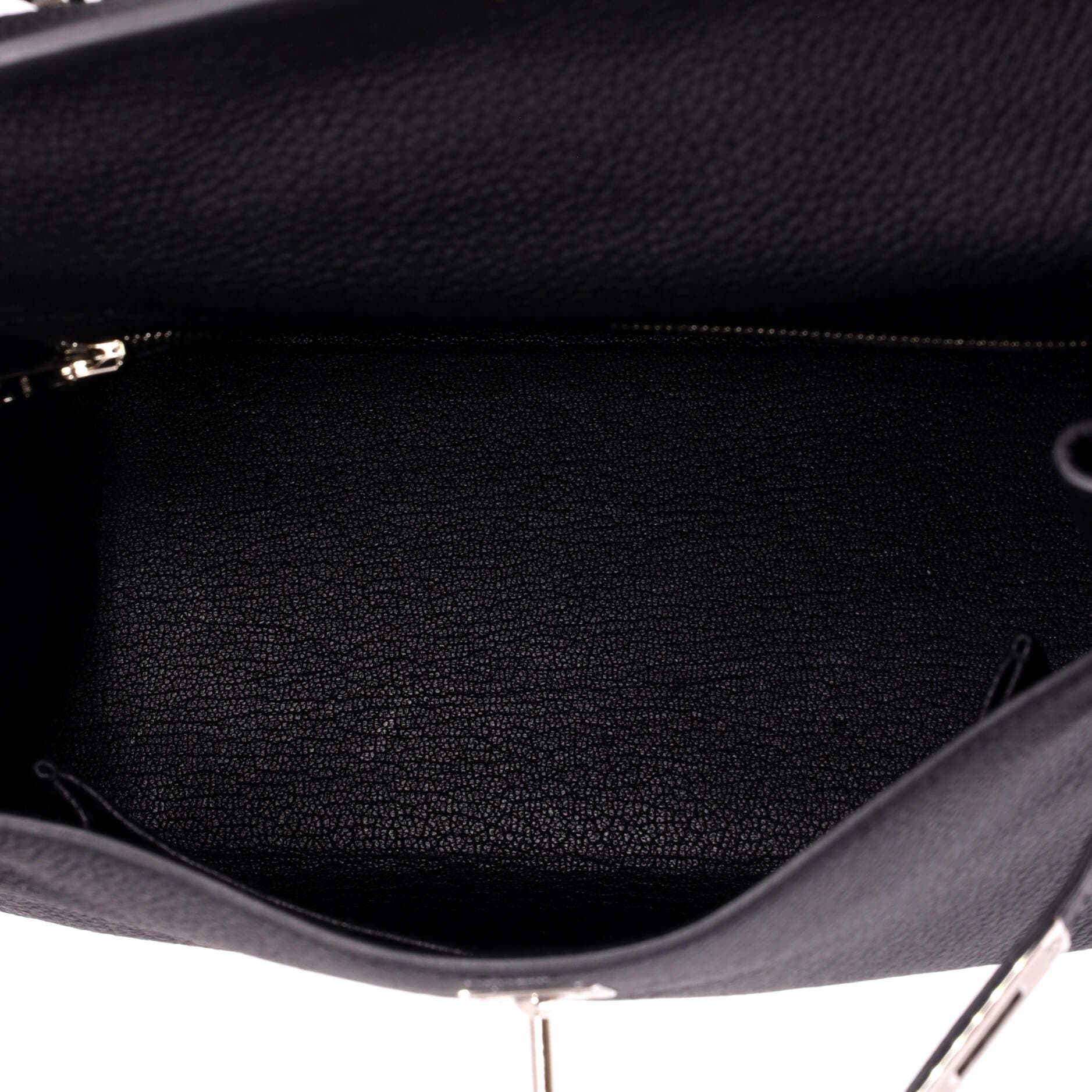 81034712 Kelly Handbag Black Togo with Palladium Hardware 25, Alternate, color, Noir