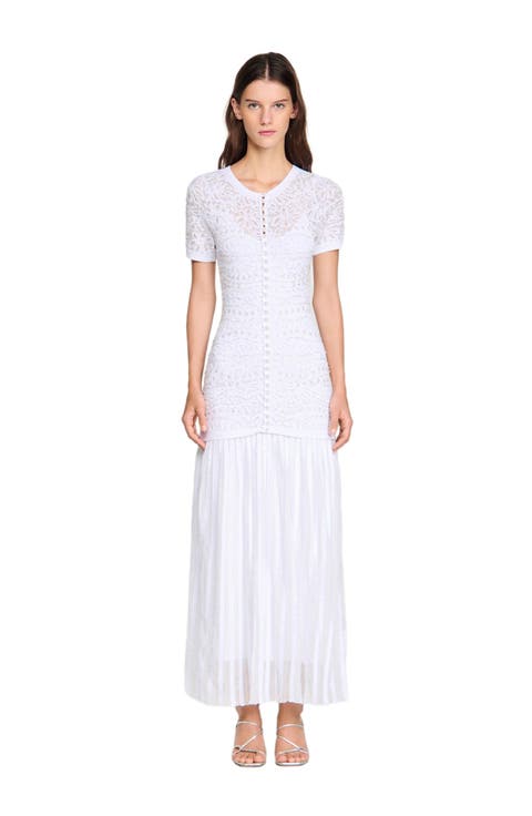 Beaded knit maxi dress