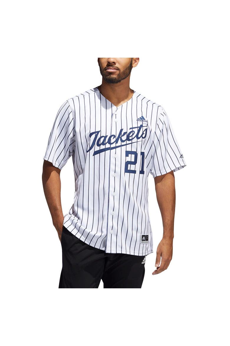 Georgia Tech Graphics adidas Men's adidas #21 White Georgia Tech Yellow Jackets Button-Up ...