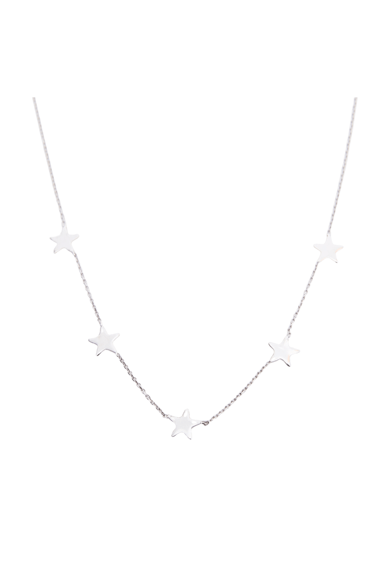 Star Sterling Silver Station Necklace, Main, color, Silver