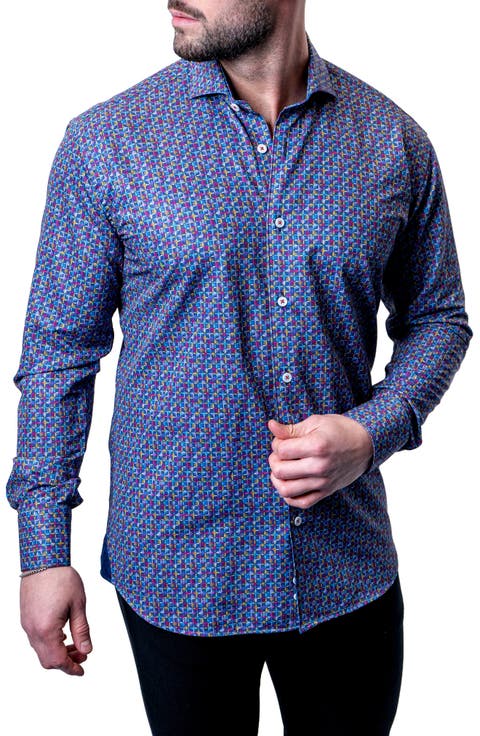 Einstein Check Mate Contemporary Fit Button-Up Shirt