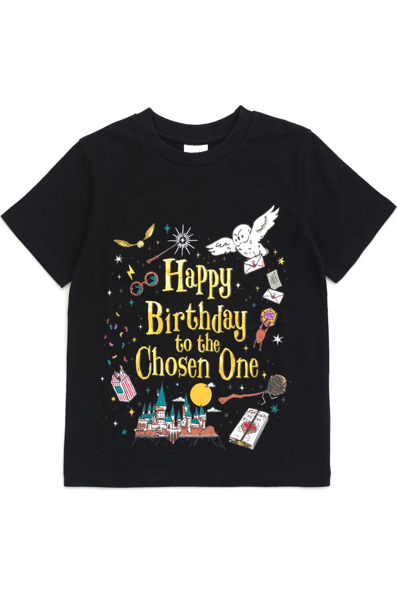Birthday T-Shirt, Main, color, Hedwig Black Gold