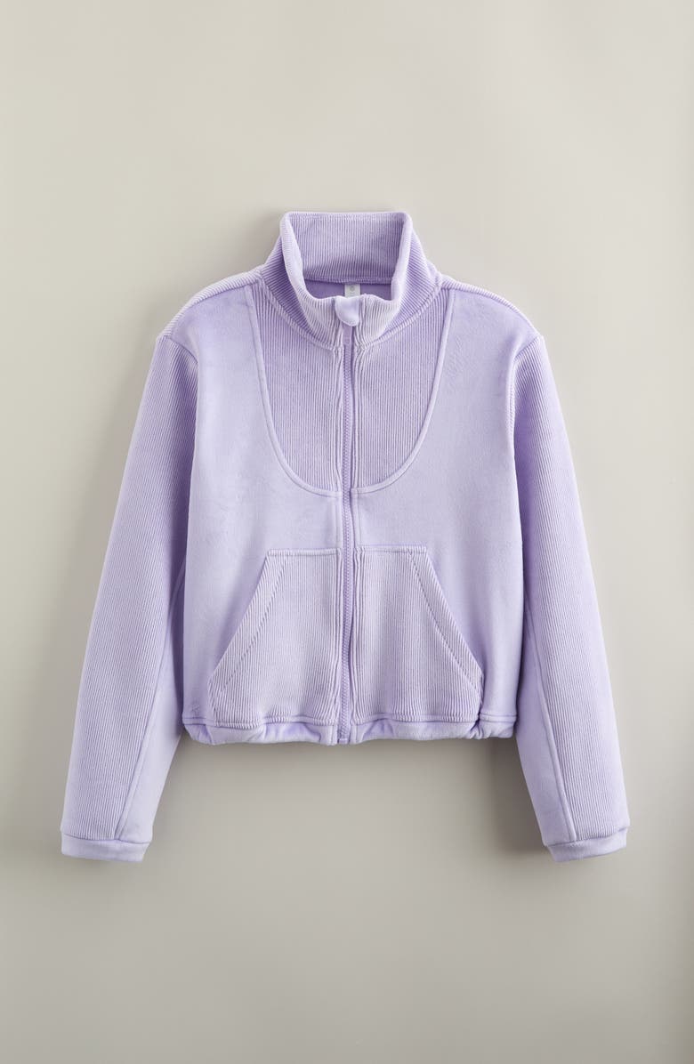 Zella Girl Kids' Corded Velour Jacket, Main, color, Purple Spray