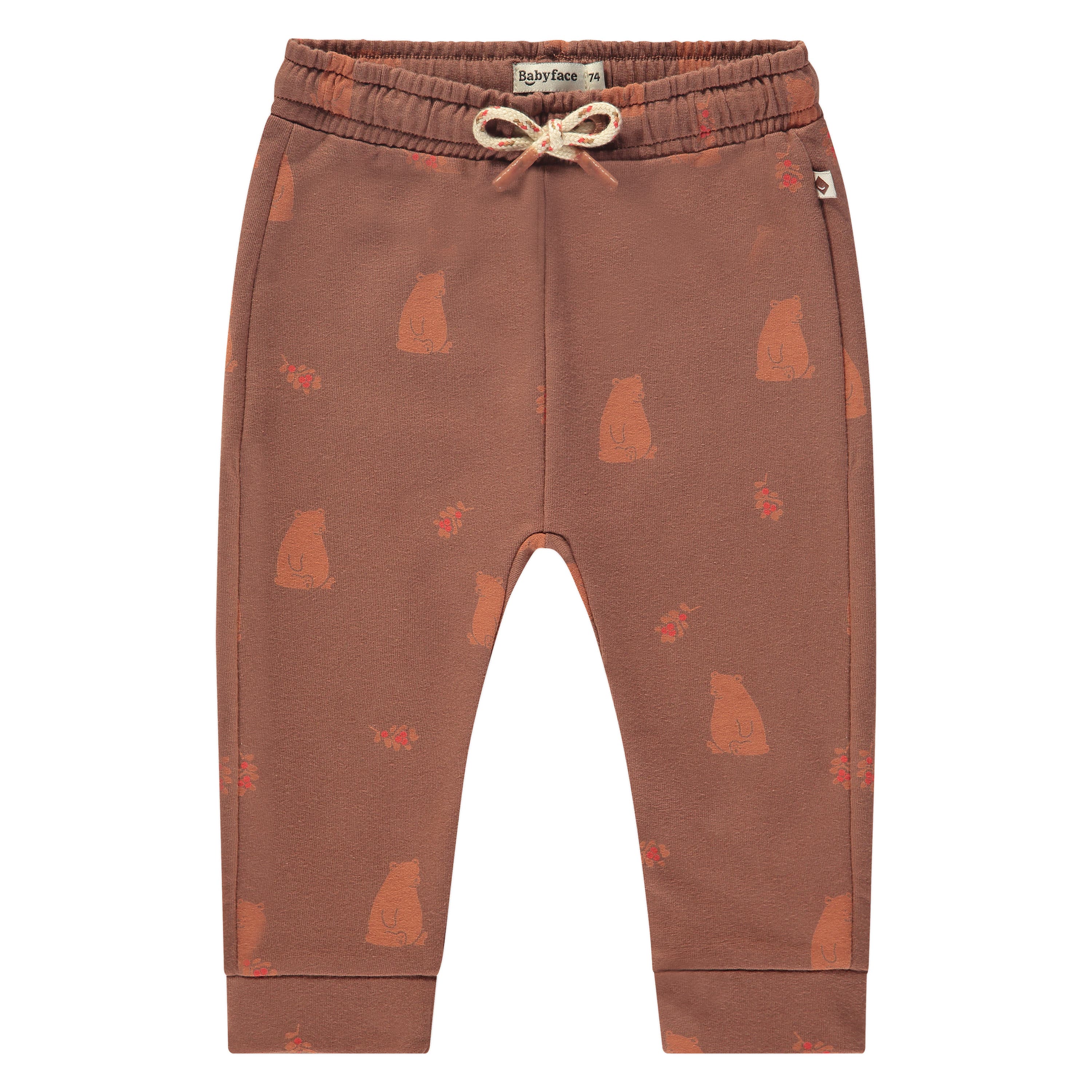 Babyface Allover Bear Print Sweatpant In Brown