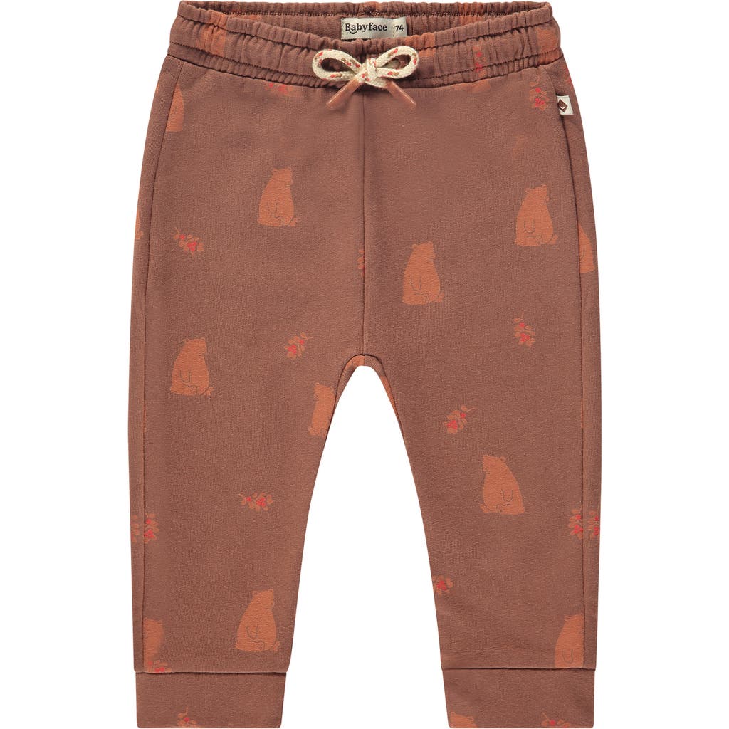Babyface Allover Bear Print Sweatpant In Brown