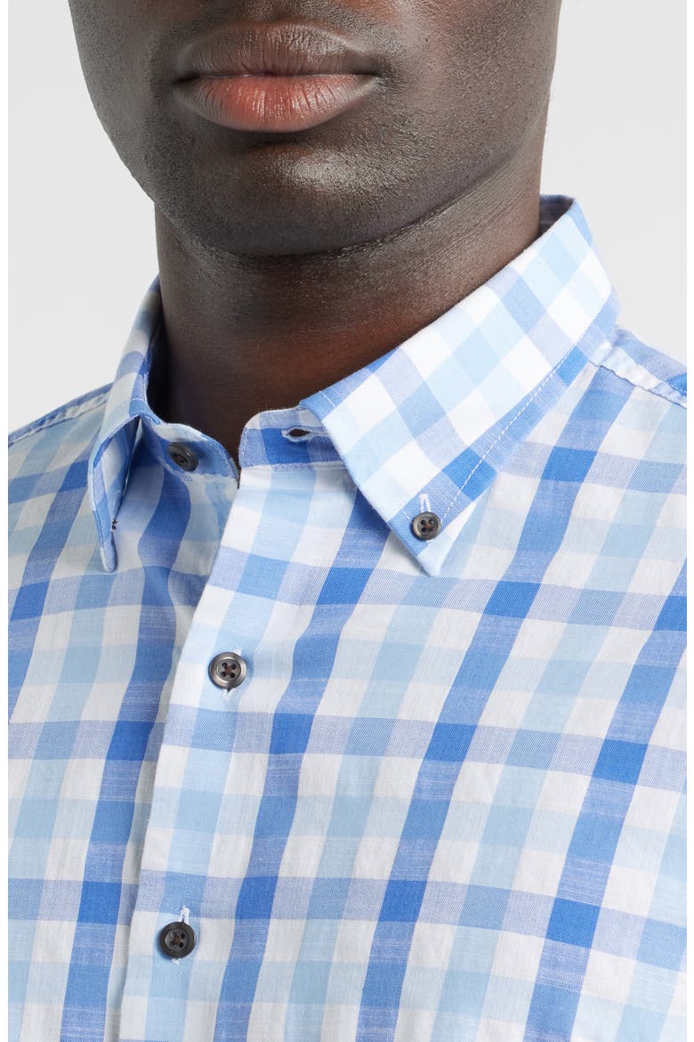 Candler Plaid Button-Down Shirt, Alternate, color, MALIBLU