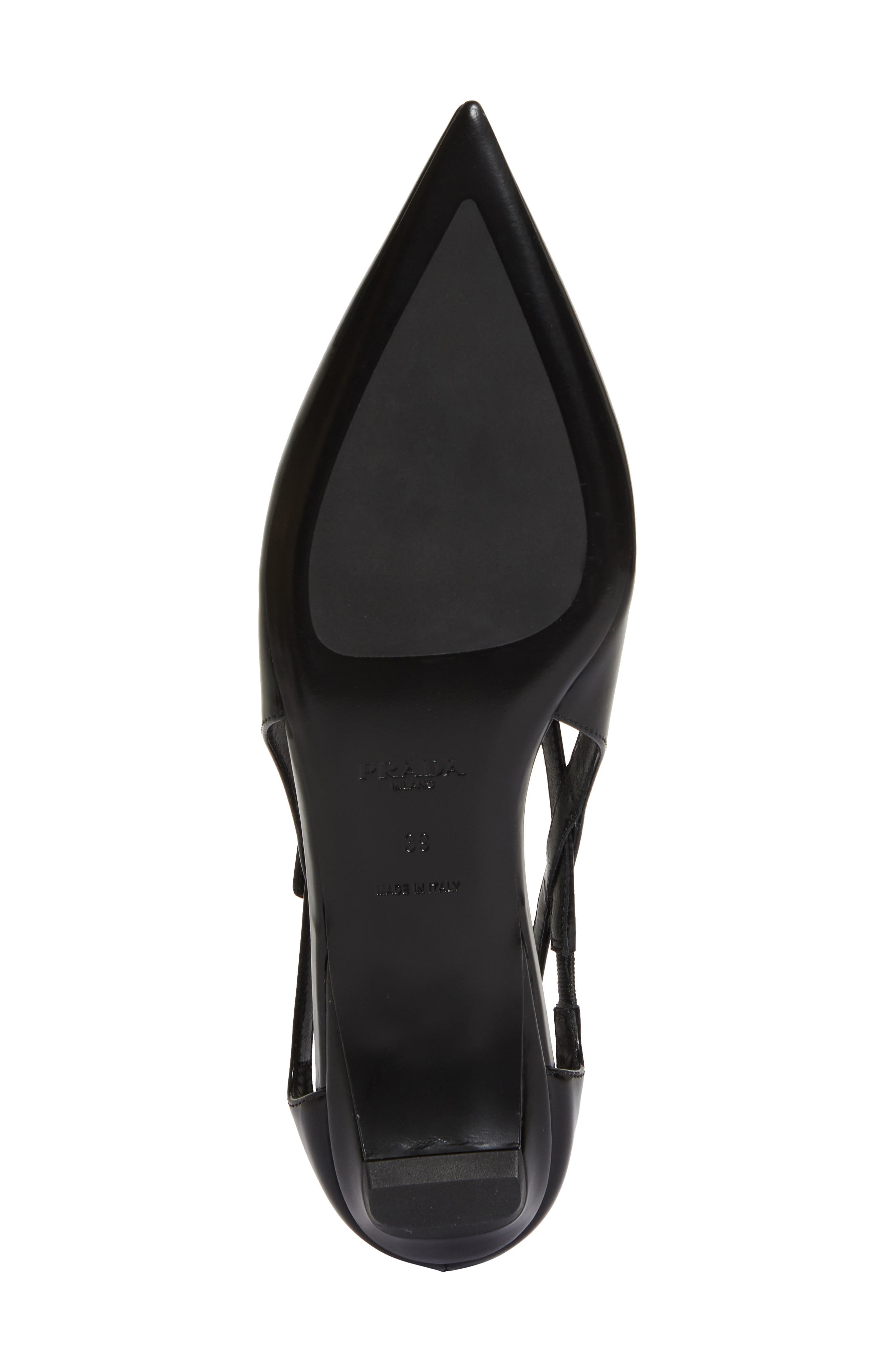 Prada Strappy Pointed Toe Ballet Flat, Alternate, color, 