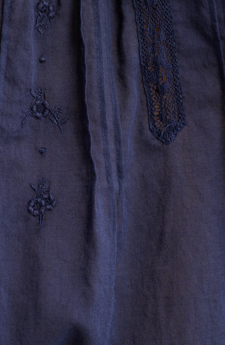 DÔEN Frederica Floral Embroidered Organic Cotton Voile Top, Alternate, color, Adriatic