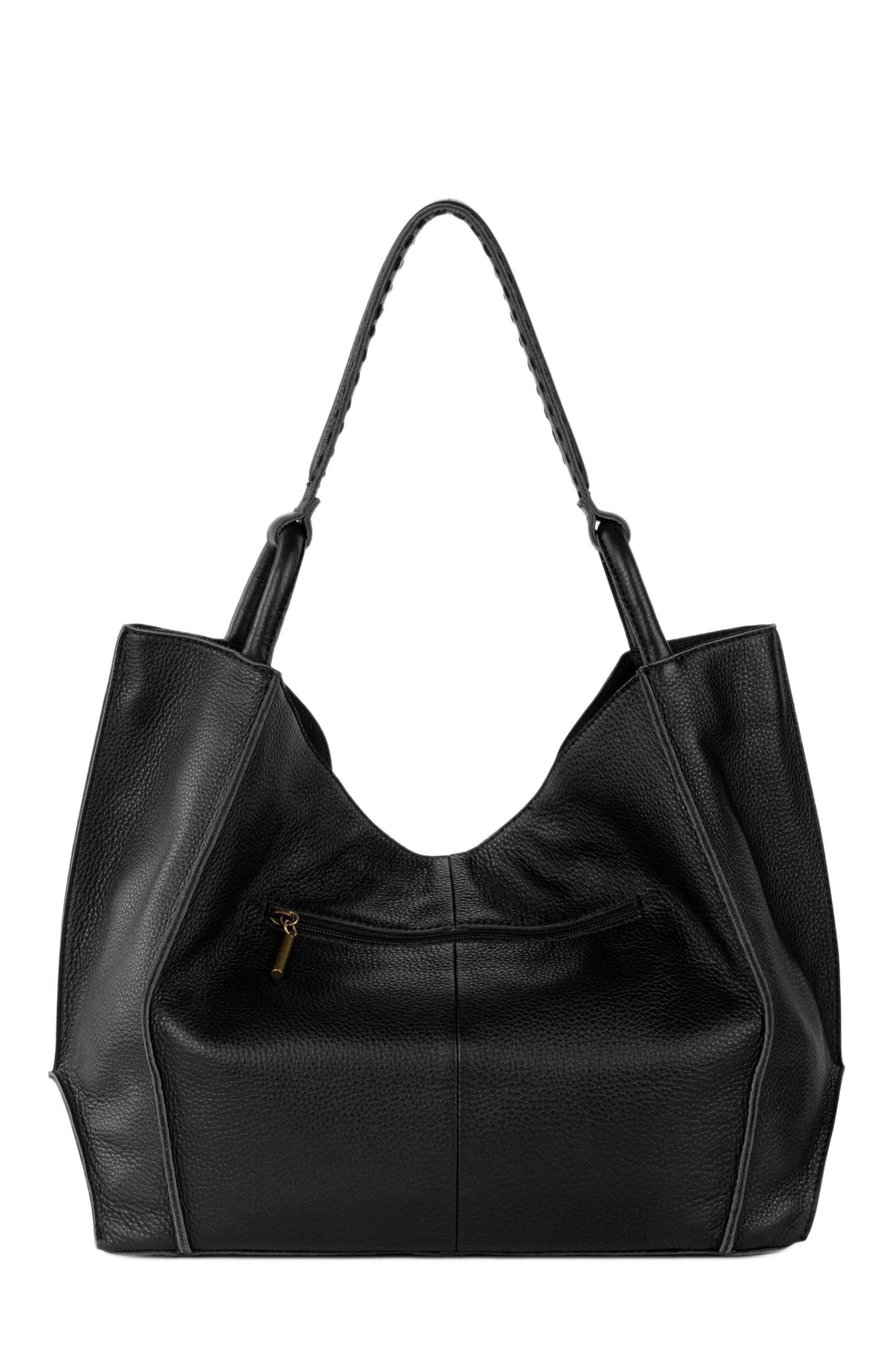 The Sak Los Feliz Large Tote Leather Bag, Alternate, color, Black Pebble