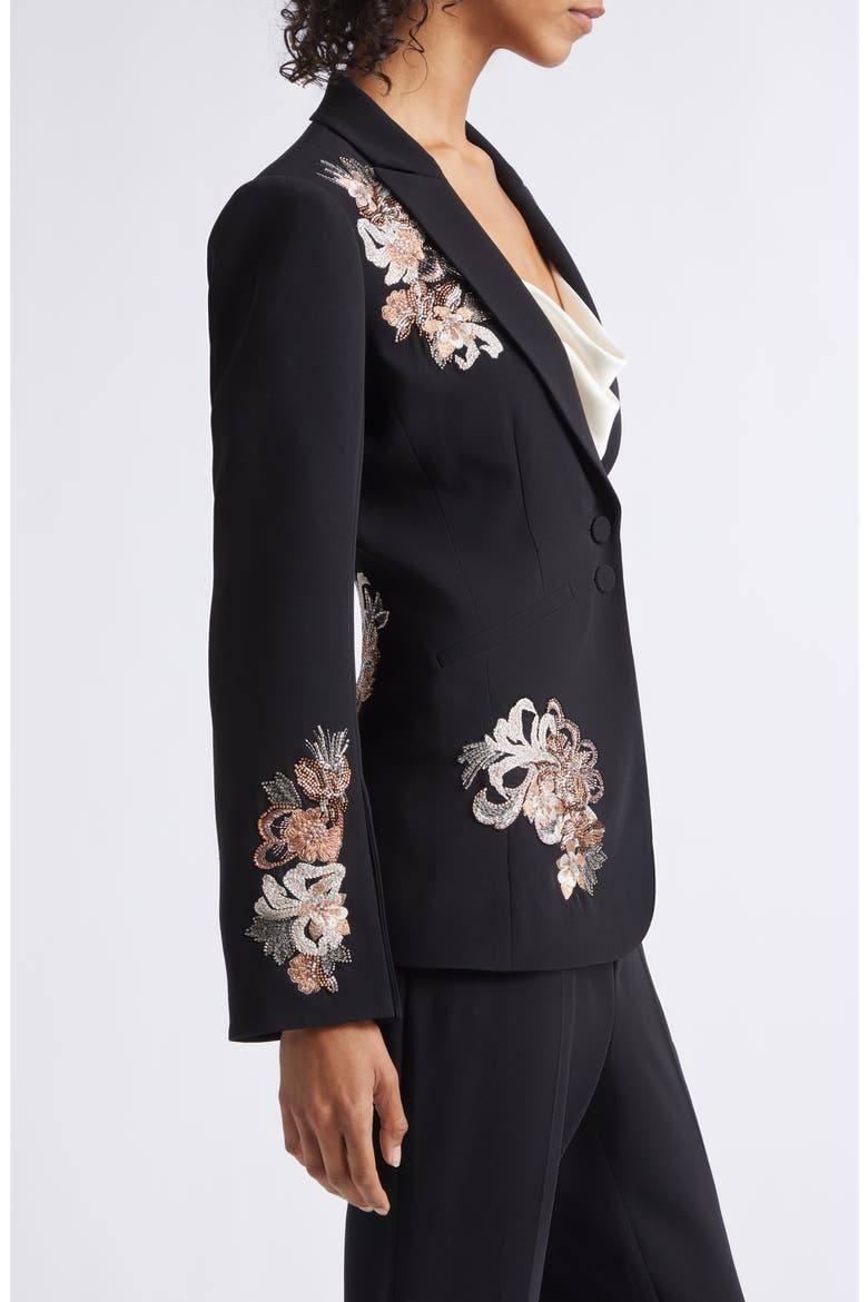 Isby Beaded Floral Jacket, Alternate, color, BLACK/ NEUTRAL MULTI