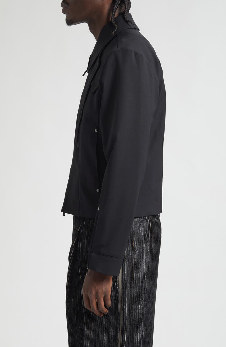 KIKO KOSTADINOV Kraner Stretch Virgin Wool Crop Blouson Jacket, Alternate, color, 