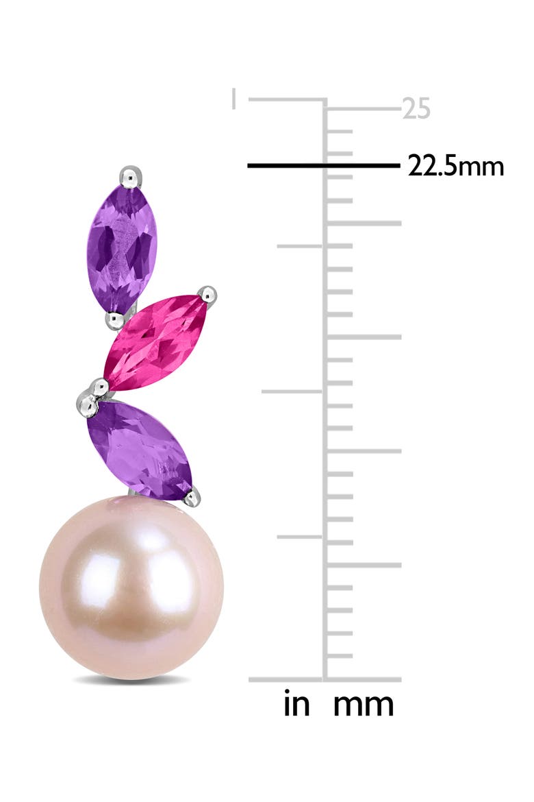 Pink Freshwater Pearl Drop Earrings, Alternate, color, PURPLE MULTI