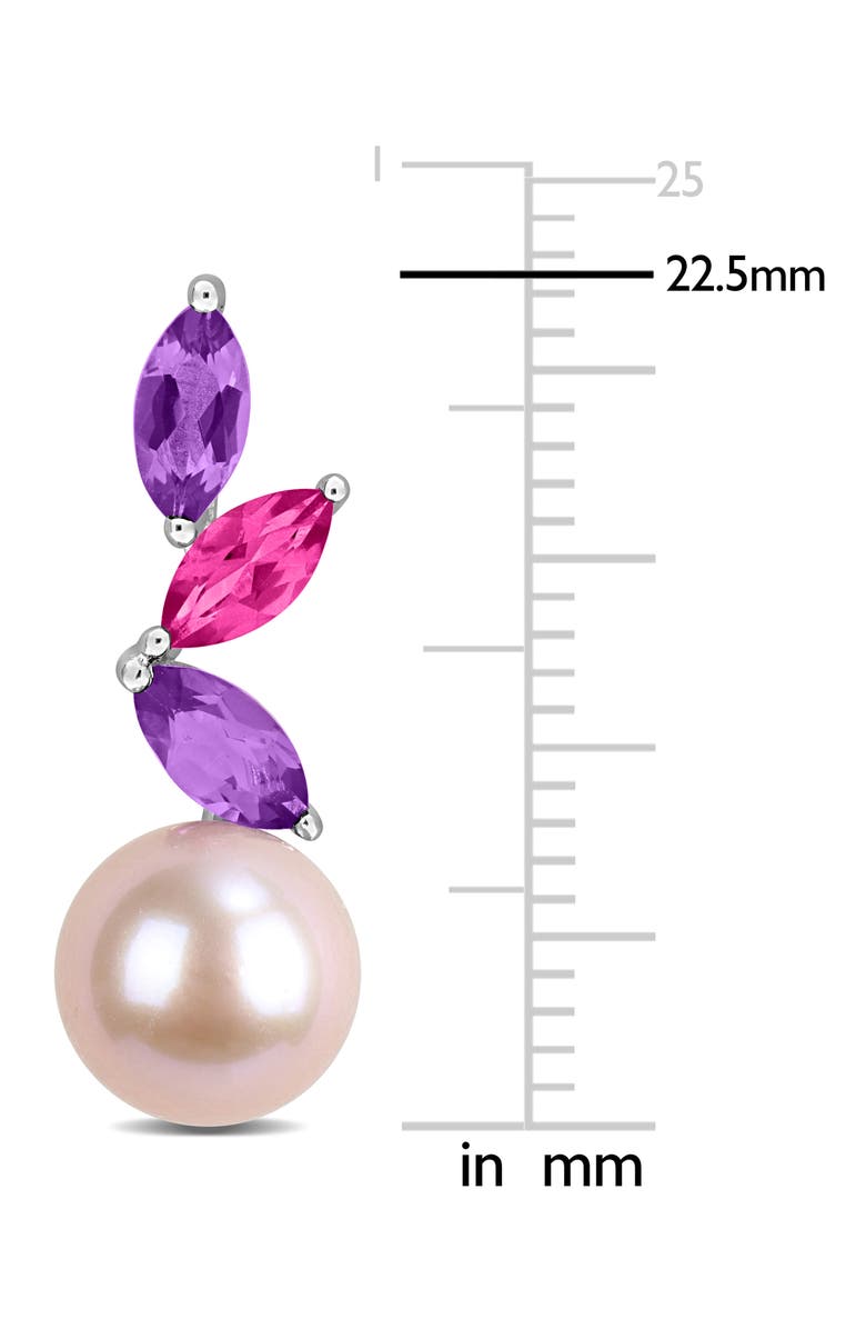 DELMAR Pink Freshwater Pearl Drop Earrings, Alternate, color, Purple Multi