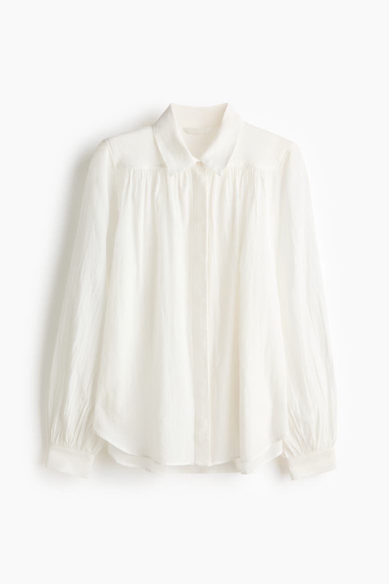 Gathered Blouse, Alternate, color, White