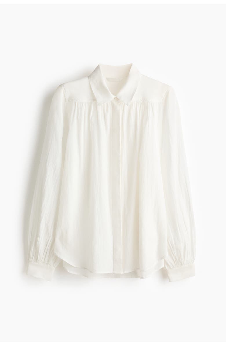H&M Gathered Blouse, Alternate, color, White