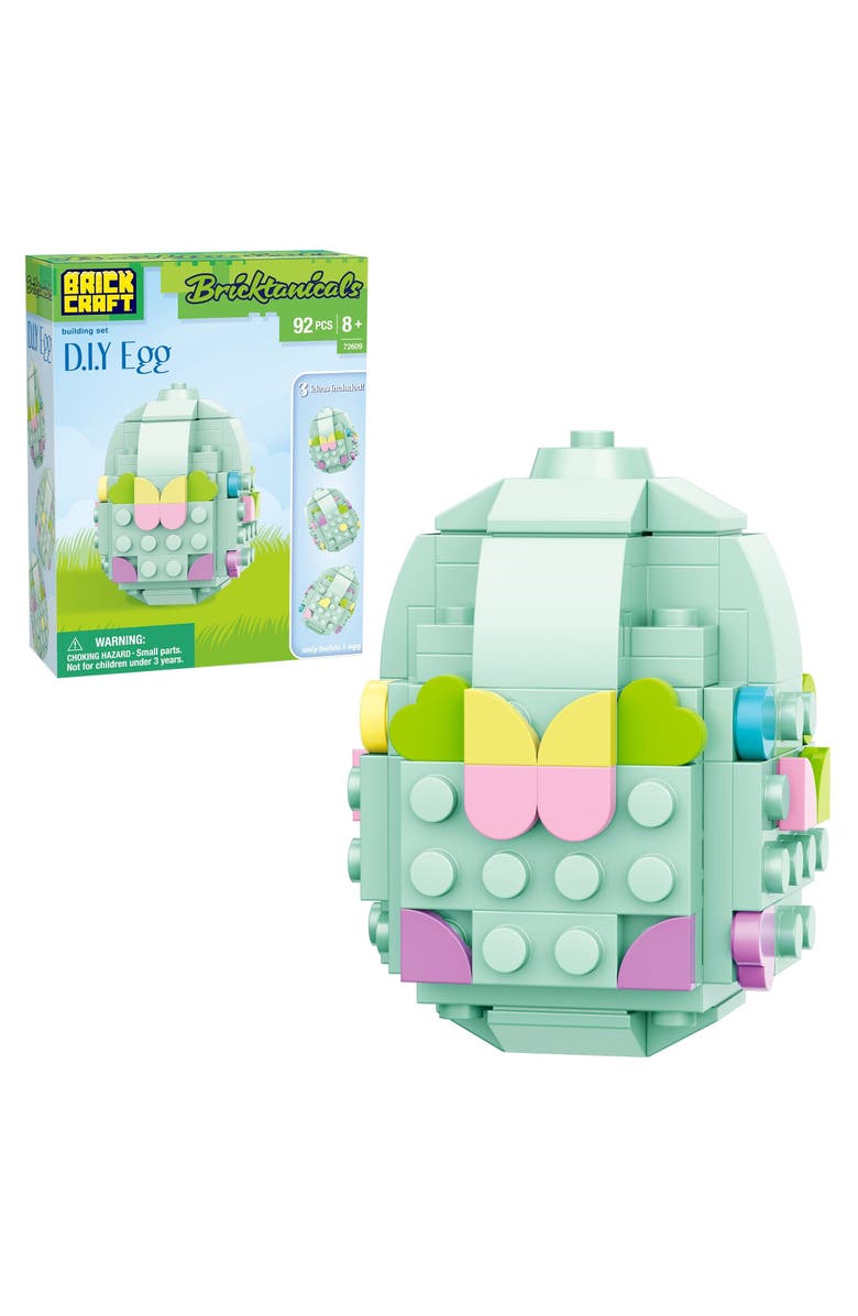 Brickcraft Easter DIY Egg Building Set, Main, color, White