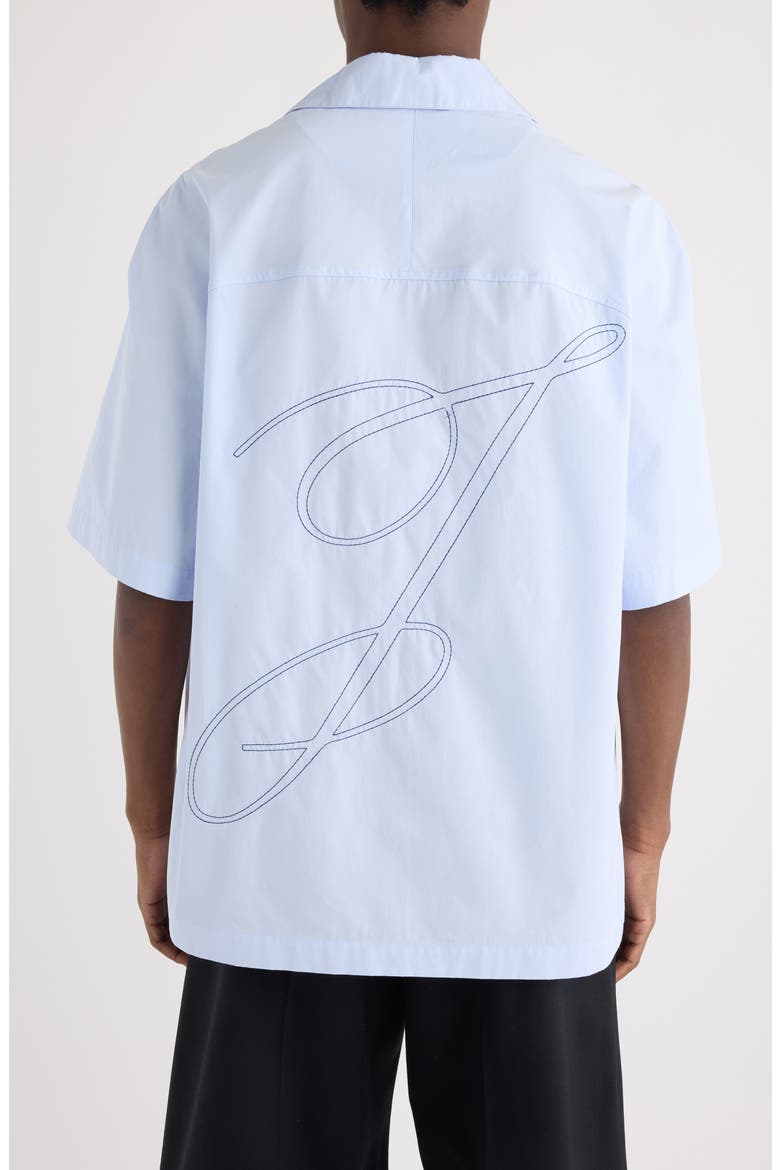 La Chemise Fonccio Embroidered Camp Shirt, Alternate, color, J SIGNATURE BLUE EMBROIDE